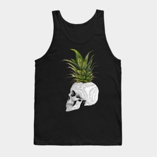 Humor skull and pineapple, fruit, summer, Tank Top